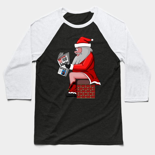 Santa Claus Christmas Nikolaus Ho Ho Ho Baseball T-Shirt by Monstershirts